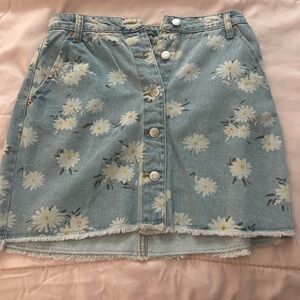 Wild Fable Blue Floral Button-Up Mini Skirt